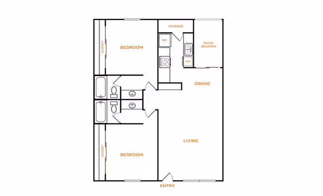 2 Beds • 2 Bath C234 floor plan